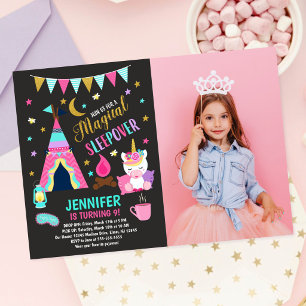 Invitation d'anniversaire pour une soirée pyjama l