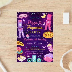 Invitation d'anniversaire pour une soirée pyjama p