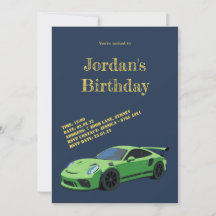 Invitation d'anniversaire pour une voiture de spor