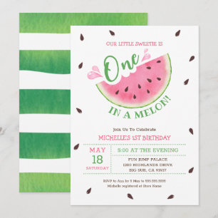 Invitation d'anniversaire pour Watermelon One In A