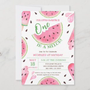 Invitation d'anniversaire pour Watermelon One In A