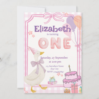Invitation d'anniversaire premier de la Silly Goos