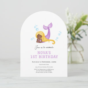 Invitation d'anniversaire première année Sirène so