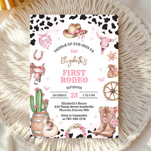Invitation d'anniversaire Première Rodéo Cowgirl R
