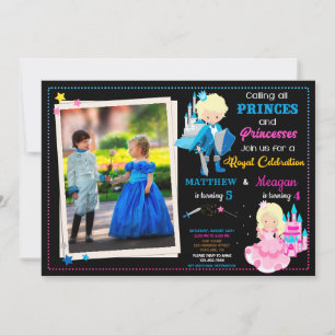 Invitation d'anniversaire Prince et Princesse avec