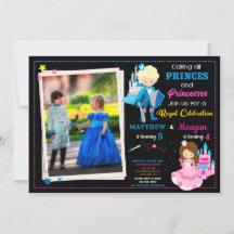 Invitation d'anniversaire Prince et Princesse avec