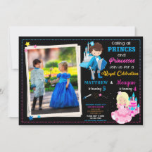 Invitation d'anniversaire Prince et Princesse avec