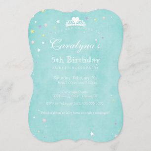 Invitation d'anniversaire Princess Turquoise Pouss