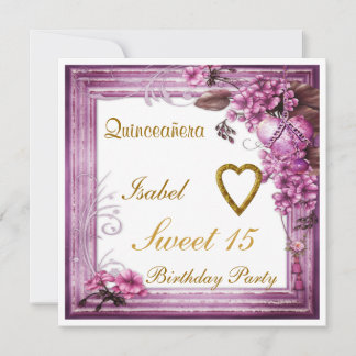 Invitation d'anniversaire Quinceanera Sweet 15 Ros