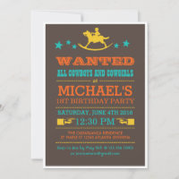 Invitation d'anniversaire Recherchée vintage Weste