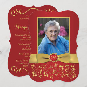 Invitation d'anniversaire Red et 65th Photo