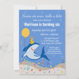 Invitation d'anniversaire requin
