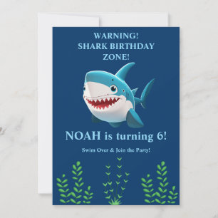 Invitation d'anniversaire requin garçon Modifiab