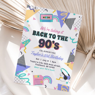 Invitation d'anniversaire Retour aux années 90