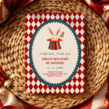 Invitation d'anniversaire rétro Carnaval du cirque