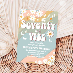 Invitation d'anniversaire rétro Daisy 70 ans