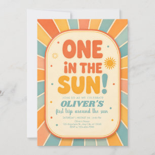 Invitation d'anniversaire Retro One in the Sun 1èr