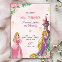 Invitation d'anniversaire rose élégante