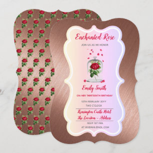 Invitation d'anniversaire ROSE ENCHANTÉE Conte de 