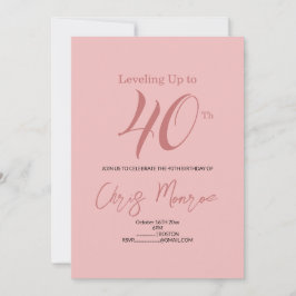 Invitation d'anniversaire rose moderne