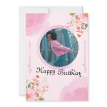 Invitation d'anniversaire rose personnalisée