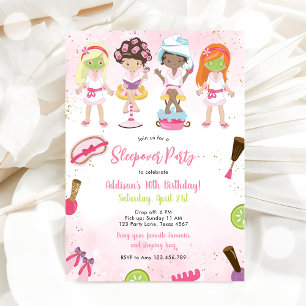Invitation d'anniversaire rose pour fille de soiré