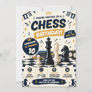 Invitation d'anniversaire Royale d'Échecs Personna