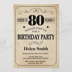 Invitation d'anniversaire Rustic Vintage Retro