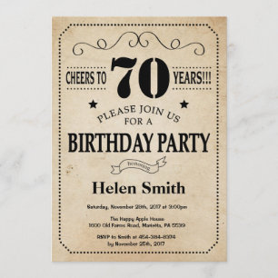 Invitation d'anniversaire Rustic Vintage Retro