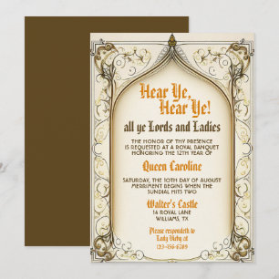 Invitation d'anniversaire rustique de la Renaissan
