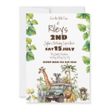 Invitation d'anniversaire Safari