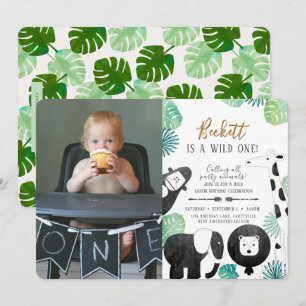 Invitation d'anniversaire Safari Black and Green P