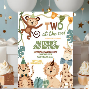 Invitation d'anniversaire safari garçon avec des a