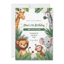 Invitation d'anniversaire Safari Jungle