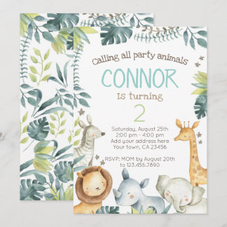 Invitation d'anniversaire Safari Jungle