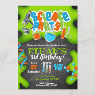 Invitation d'anniversaire scientifique pour le par