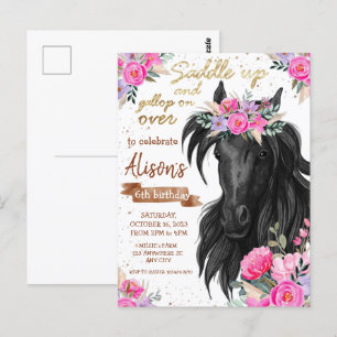 Invitation d'anniversaire "Sellez votre cheval"