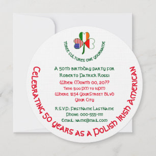 Invitation d'anniversaire Shamrock américano-irlan