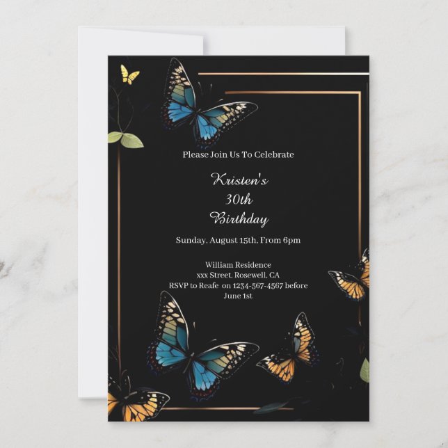 Invitation d'anniversaire simple (Devant)