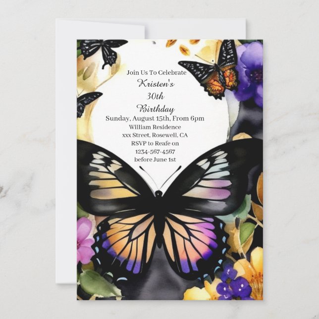 Invitation d'anniversaire simple (Devant)