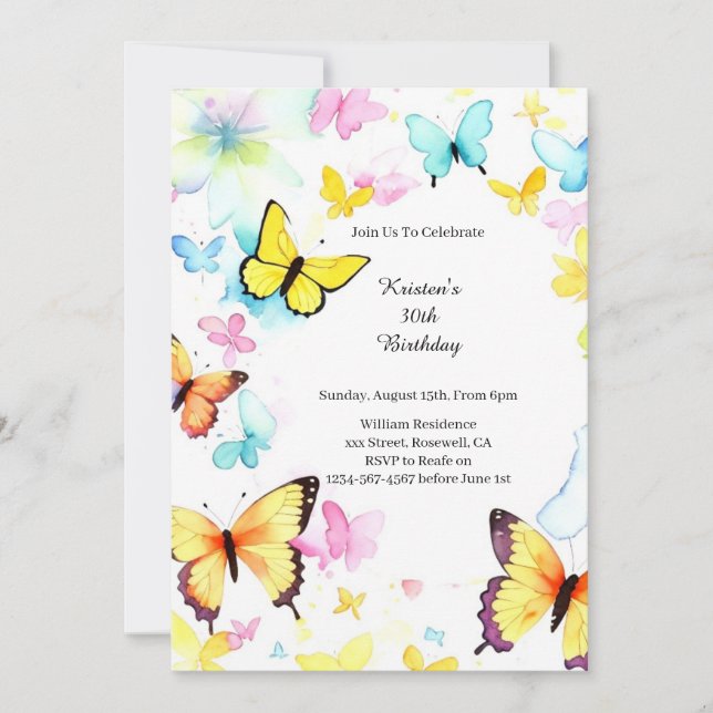Invitation d'anniversaire simple (Devant)