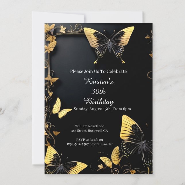 Invitation d'anniversaire simple (Devant)