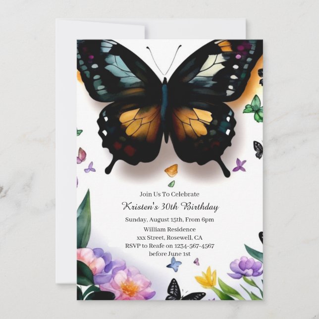 Invitation d'anniversaire simple (Devant)