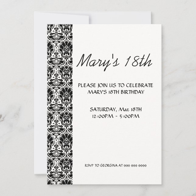 Invitation d'anniversaire simple blanc (Devant)