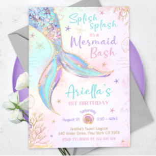 Invitation d'anniversaire sirène
