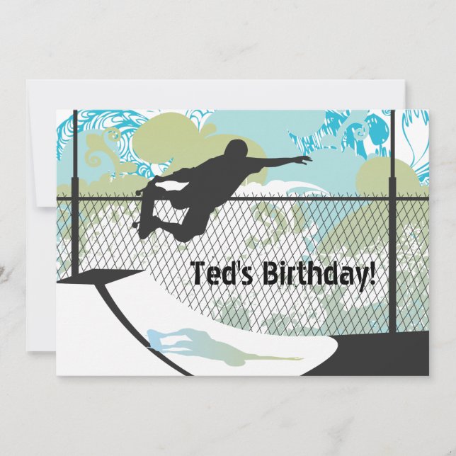 Invitation d'anniversaire - Skateboard (Devant)