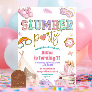 Invitation d'anniversaire Slumber Patch Party