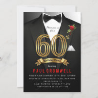 Invitation d'anniversaire Smoking