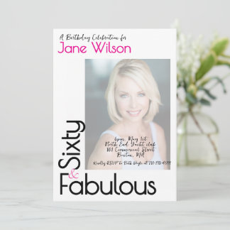 Invitation d'anniversaire soixante ans fabuleuse P