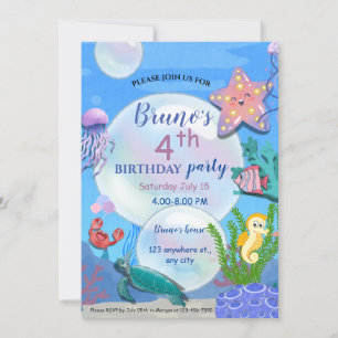 Invitation d'anniversaire sous la mer